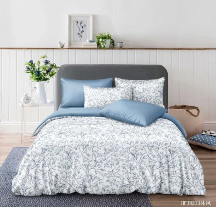 Modern Floral Accent King Size Comforter Set - 6 Pieces | SouqVilla