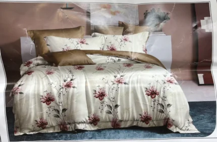 Soft Botanical Beige King Size Comforter Set - 6 Pieces | SouqVilla